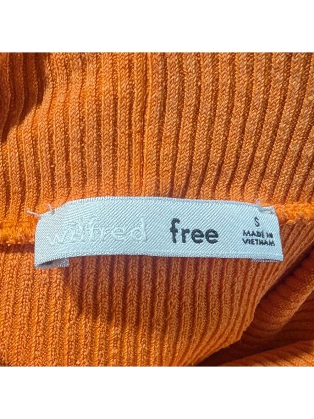 Aritzia Wilfred Free | Nova Cropped Ribbed Turtleneck In Orange - Picture 6 of 10